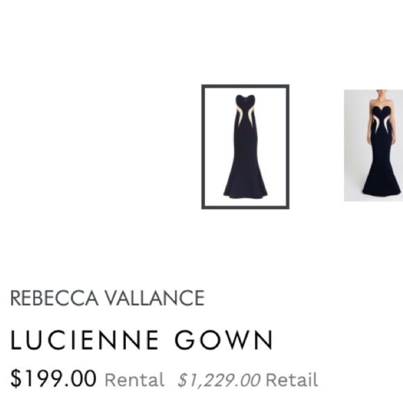 NWT Rebecca Vallance Lucienne Bonded Crepe Strapless Mermaid Gown in Ink SZ 2 - Picture 15 of 16